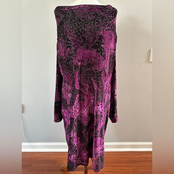 NWT American glamour badgley mischka purple black filigree crushed velvet dress - Picture 2 of 5